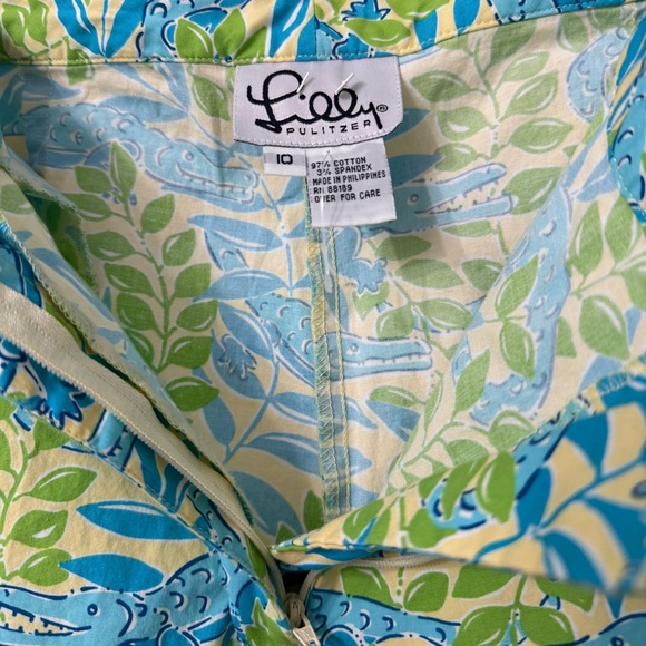 💚Lilly Pulitzer Women’s Crop Pants Mimosa Everglades Alligator Green/Blu… - Picture 9 of 11
